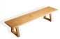 Preview: Solid Hardwood Oak rustic Kitchen bench 40mm with small trapece bench legs nature oiled